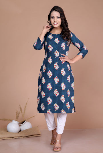 Blue Patti Designer Kurtis for Petite Women |