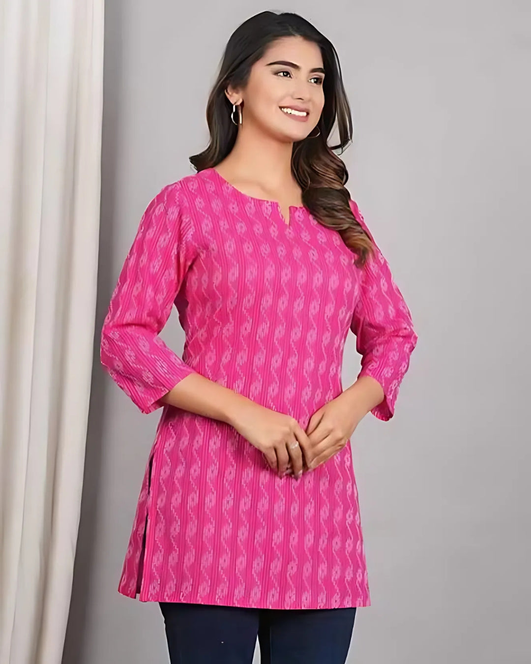 GL-New Stylish Pink V-Neck Top