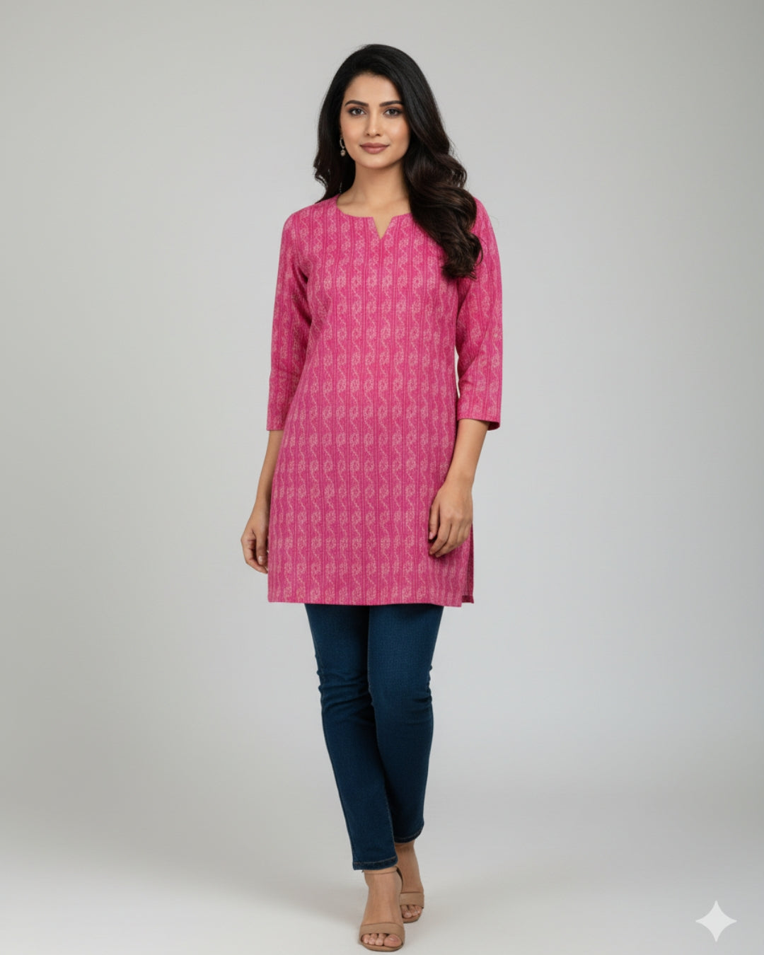 Breezy Pink Cotton Kurti for Everyday Elegance