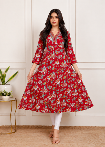 Anarkali Kurti Cotton Kurti