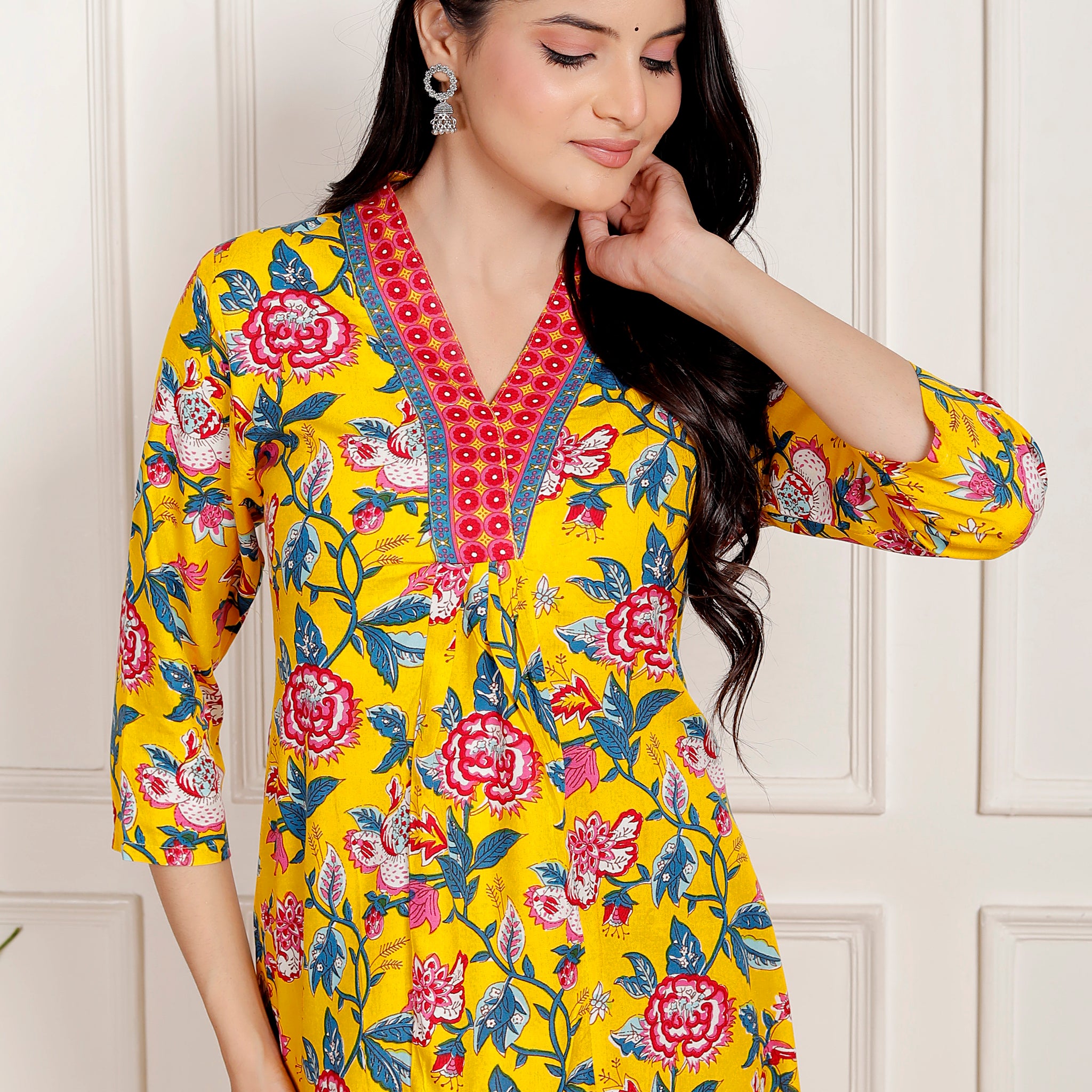 Yellow Anarkali Kurti